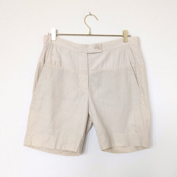 Brunello Cucinelli Linen-blend Flat Front Tailored Shorts USA 6